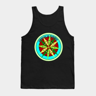 Sunday is funday funny smiley face leaves mandala design Tank Top